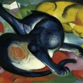 Franz Marc - Zwei Katzen blau und gelb