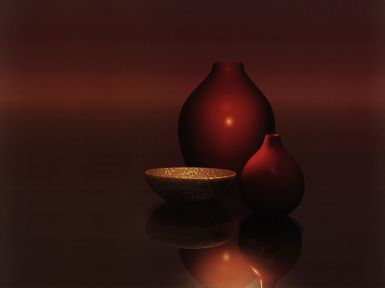 red-vases-with-bowl